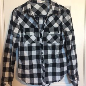 Black and white button down